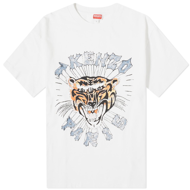 Póló KENZO Men's Drawn Varsity Oversize Tee Off White Fehér | FE55TS2744SG-02