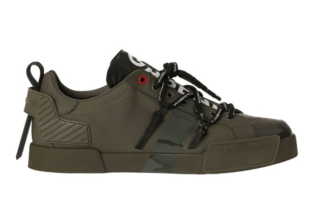 Sneakerek és cipők Dolce & Gabbana Portofino Strapped Khaki Camo Black White Zöld | CS1783AJ986_8B617
