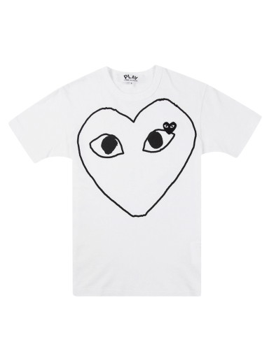 Póló Comme des Garçons PLAY Outline Heart T-Shirt Fehér | AZ T102 051 1