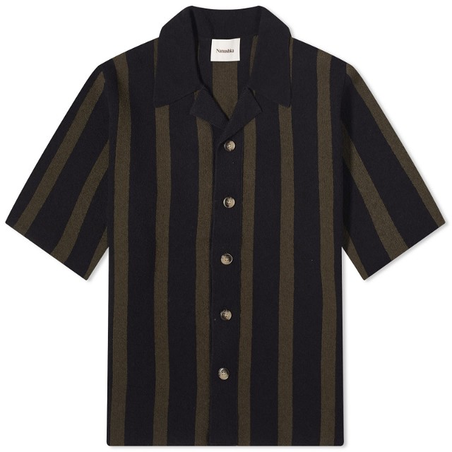 Ing Nanushka Ziko Terry Stripe Vacation Shirt Fekete | NM23PFSH01366