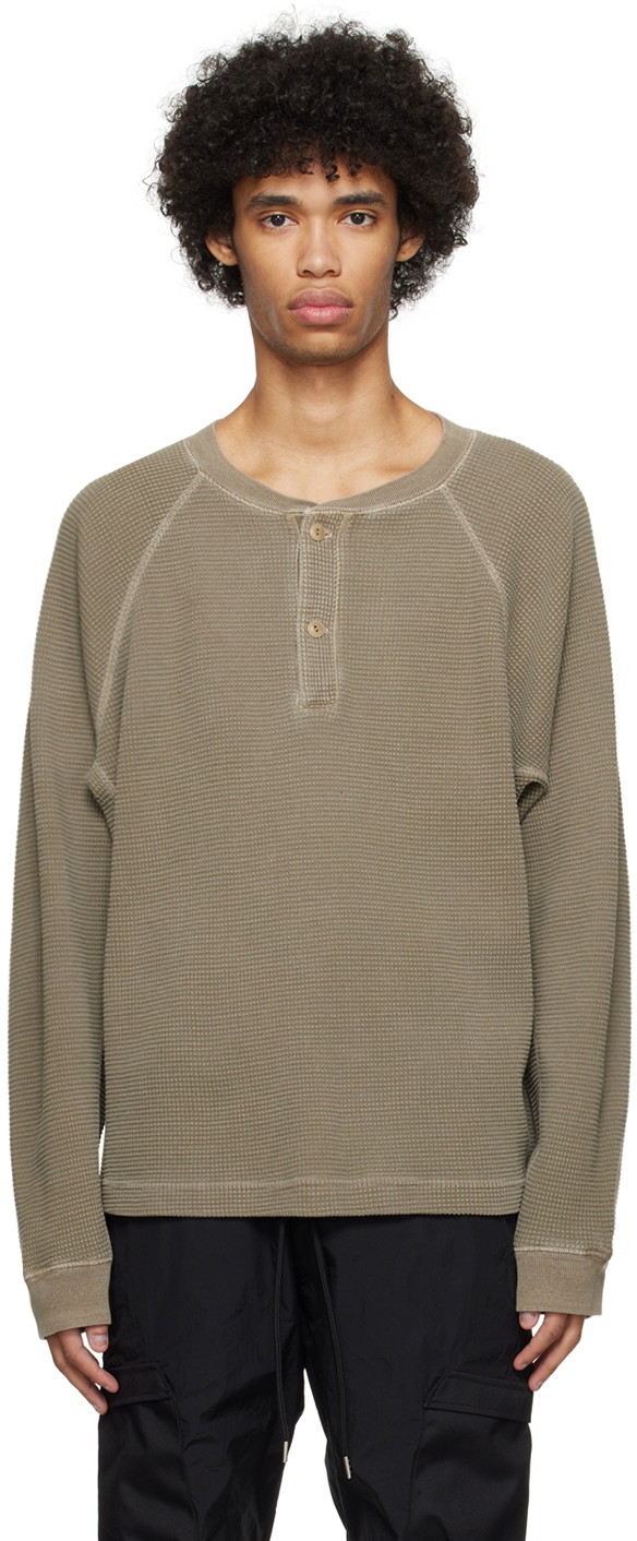 Póló John Elliott Thermal Henley Tee Zöld | B266M281020A