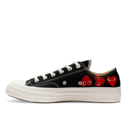 Sneakerek és cipők Comme des Garçons Comme des Garçons x Converse All Star Low 70 "White Heart Print" Fekete | TDB-35