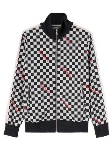 Dzsekik Palm Angels Jacquard Damier Classic Track Jacket Fekete | PMBD001F22FAB0041025