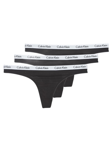 Bugyi CALVIN KLEIN CAROUSEL THONG X 3 Fekete | 000QD3587E-001-NOOS