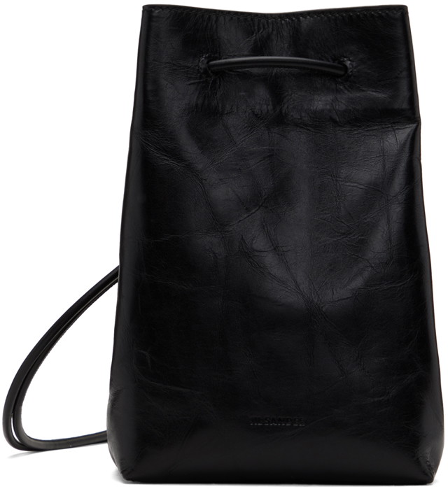 Kézitáskák Jil Sander Folded Drawstring Pouch Fekete | J26WG0030_P6511