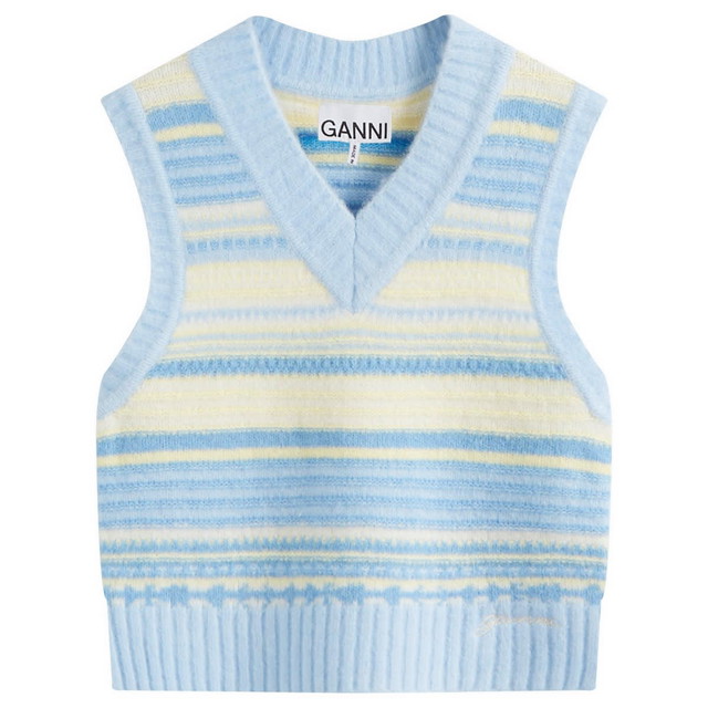 Mellények GANNI Stripe Vest Kék | K2258-271