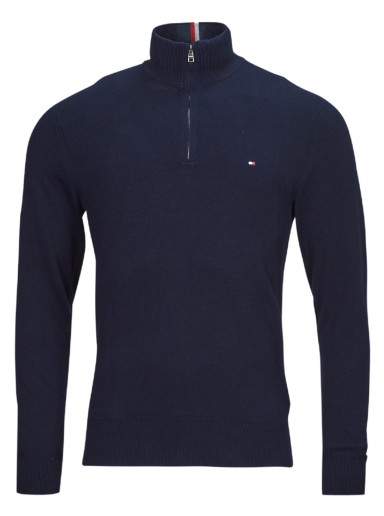 Pulóver Tommy Hilfiger PIMA ORG CTN CASHMERE ZIP MOCK Bézs | MW0MW28049-DW5