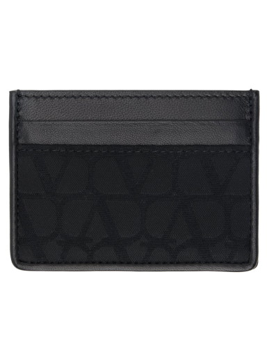 Pénztárca Valentino Garavani Toile Iconographe Card Holder Fekete | 4Y2P0T83PQE