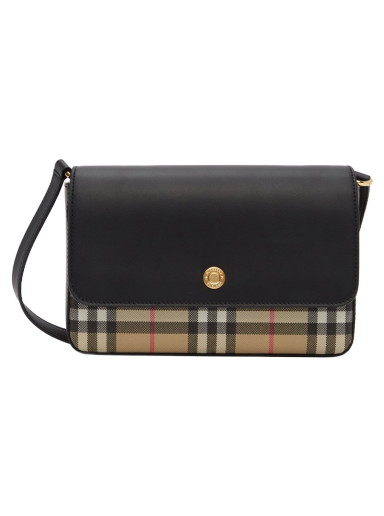 Válltáskák Burberry Check New Hampshire Bag Fekete | 8049243