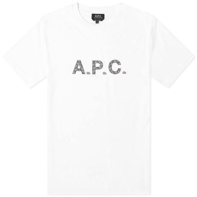 Póló A.P.C. James Paisley Logo T-Shirt Fehér | COEIO-H26347-WBK