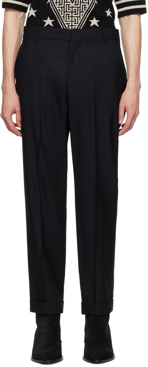 Nadrág Balmain Monogram Trousers Fekete | CH1PM030WC54