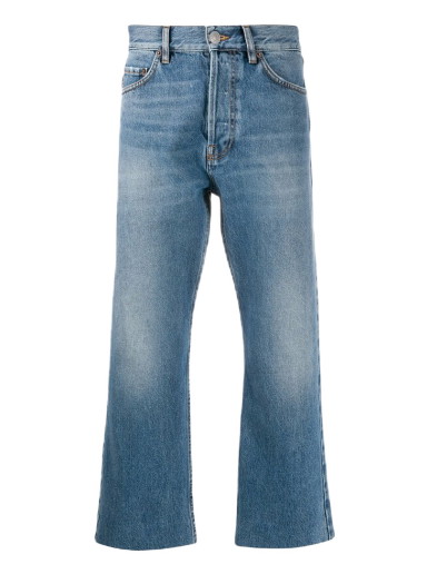 Farmer Balenciaga Cropped Straight Leg Jeans Kék | 594609TDW144065