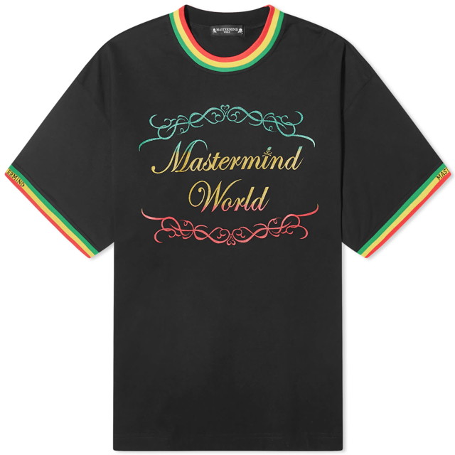 Póló Mastermind WORLD Rasta Ringer T-Shirt Fekete | MW24S12-TS051-BLK