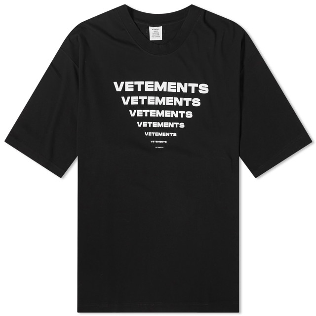 Póló VETEMENTS Pyramid Logo T-Shirt Fekete | UE64TR140B