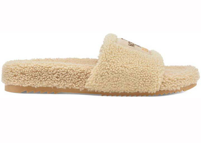 Sneakerek és cipők Gucci The North Face x Merino Wool Slides Beige Bézs | 679907 DEB00 9556