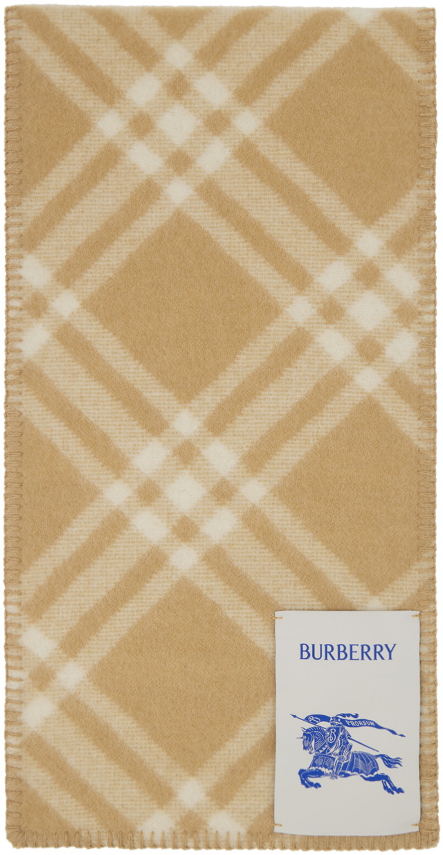 Sálak és kendők Burberry Check Wool Scarf Bézs | 8079251