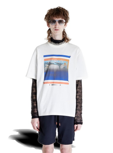 Póló HERON PRESTON Misprinted Tee Bézs | HMAA032S23JER0060146