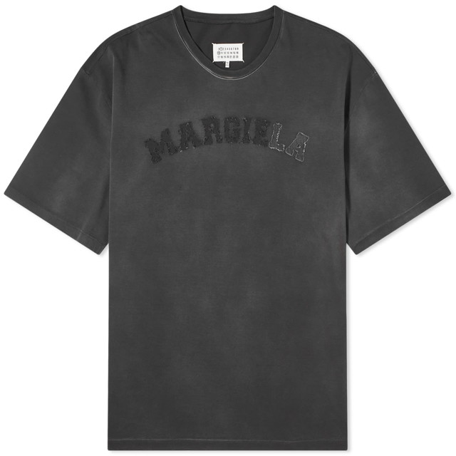 Póló Maison Margiela Distressed College Logo Fekete | S50GC0685-S23883-860