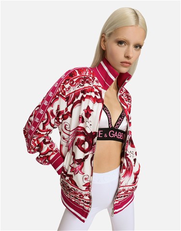 Sweatshirt Dolce & Gabbana Zip-up Cady Sweatshirt With Majolica Print 
Piros | F9Q75TFPIAHH63TN, 3