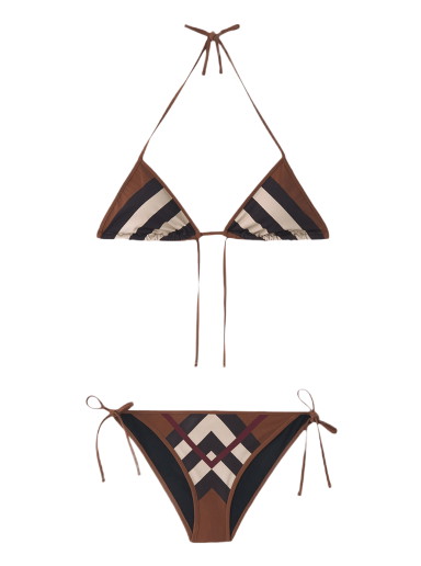 Fürdőruha Burberry Chevron Check Stretch Triangle Bikini Barna | 8055292