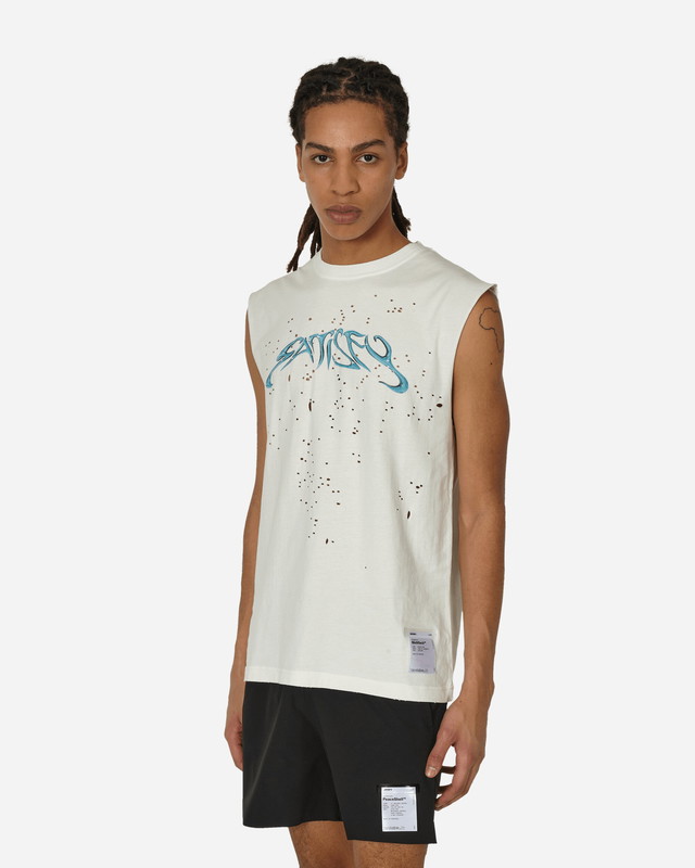 Póló Satisfy MothTech Muscle T-Shirt Off-White Fehér | 11005 OW-SP