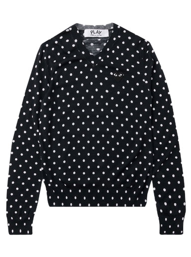 Pulóver Comme des Garçons PLAY Polka Dot Crewneck Sötétkék | az n036 051 2