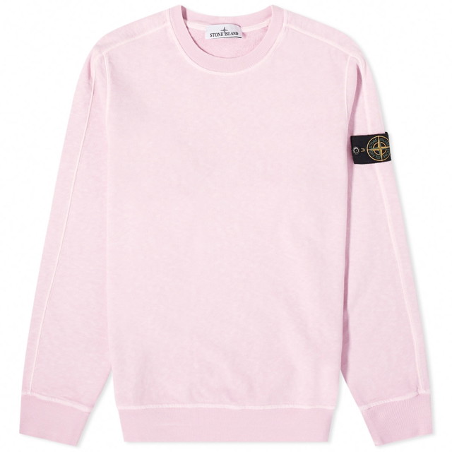 Pulóver Stone Island Garment Dyed Malfile Crewneck Rózsaszín | 801566060-V0180