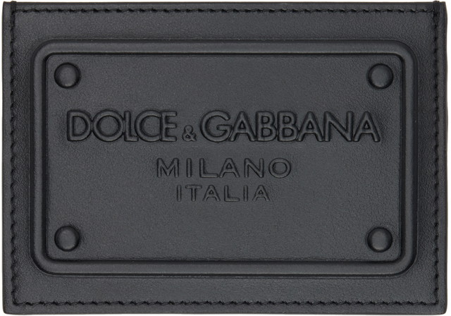 Pénztárca Dolce & Gabbana Black Embossed Card Holder Fekete | BP3239AG218