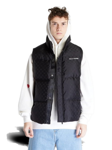 Mellények DAILY PAPER Pondo Bodywarmer Monogram Vest Fekete | 2311288