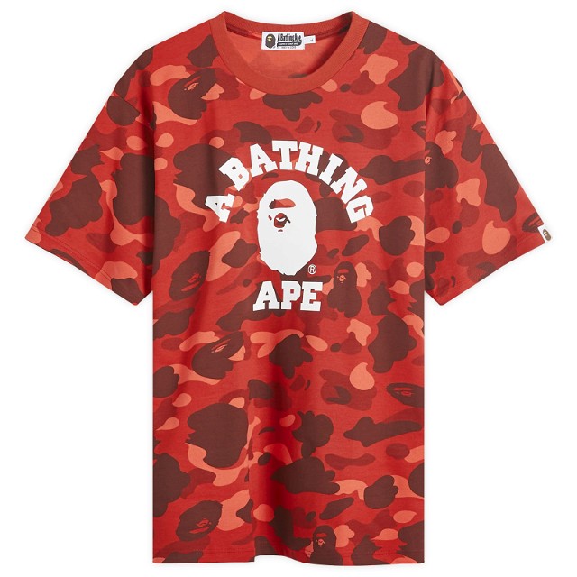 Póló BAPE A Bathing Ape Colour Camo College T-Shirt 
Piros | 001CSK301002M-RED