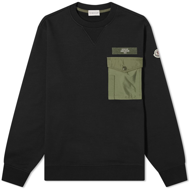 Póló Moncler Long Sleeve Nylon Pocket T-Shirt Fekete | 8G000-41-89A8F-999