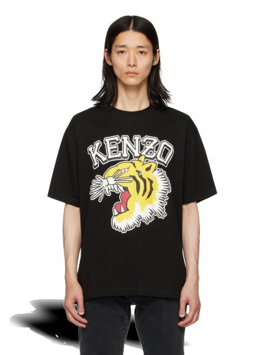 Póló KENZO Paris Varsity Jungle Tiger Fekete | FD65TS0084SG