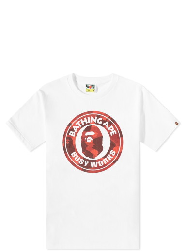 Póló BAPE Colour Camo Busy Works T-Shirt White/Red Fehér | 001TEJ301014M-WHTRED