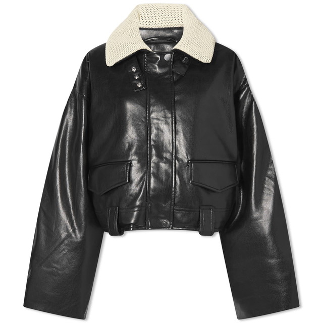 Dzsekik Nanushka Hollie Leather Look Jacket Fekete | NW24RSOW00499