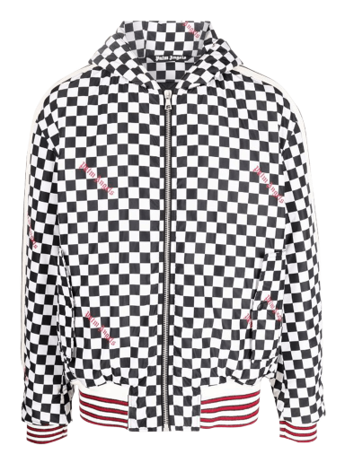 Sweatshirt Palm Angels Damier Puffed Hoodie Jacket Szürke | PMEA225F22FAB0011025
