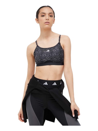 Melltartó adidas Performance Aeroreact Training Light-Support Floral Print Bra Fekete | HZ1530