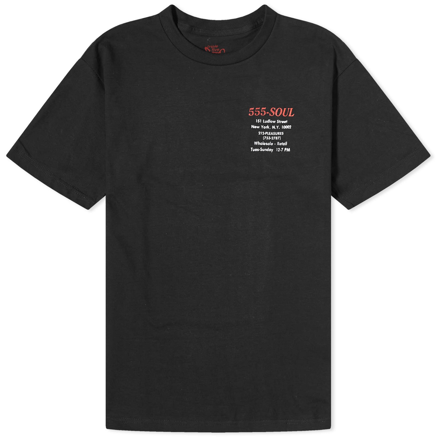 Póló Pleasures 555 x Biz Card T-Shirt Fekete | P23555007-BLACK, 0