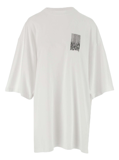 Póló Balenciaga Wide Fit Barcode T-Shirt Fehér | 661715TKVE59040