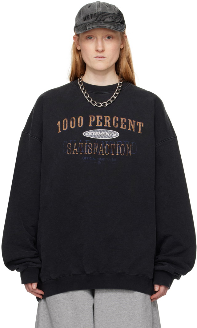 Sweatshirt VETEMENTS '1000 Percent' Sweatshirt Fekete | UE64CW200B