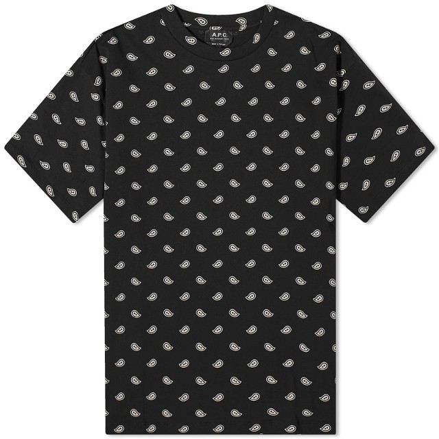 Póló A.P.C. Julio Paisley T-Shirt Fekete | COGYP-H26204-LZZ