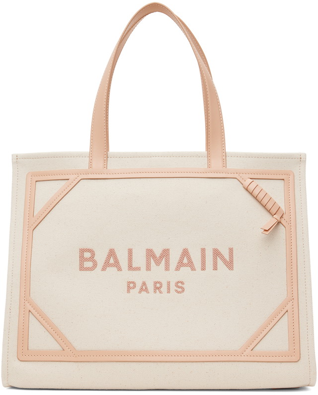 Vászontáskák Balmain B-Army 42 Tote "Off-White" Bézs | CN1FF810TCDB