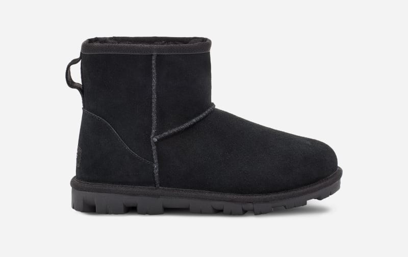 Ruházat UGG ® Essential Mini Boot for Women in Black, Size 9, Leather Fekete | 1115030-BLK, 0