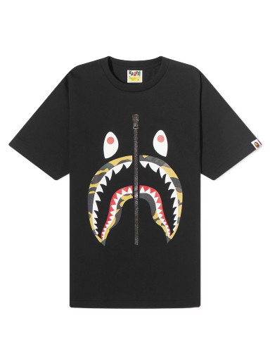 Póló BAPE 1st Camo Shark T-Shirt Black Yellow Fekete | 001TEJ302007L-BKY