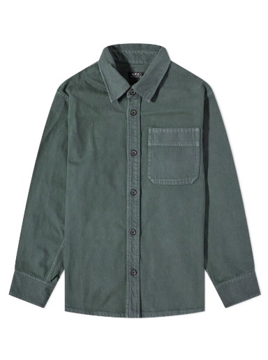 Ing A.P.C. Basile Overdyed Denim Overshirt Zöld | COFCN-H02709-KAF