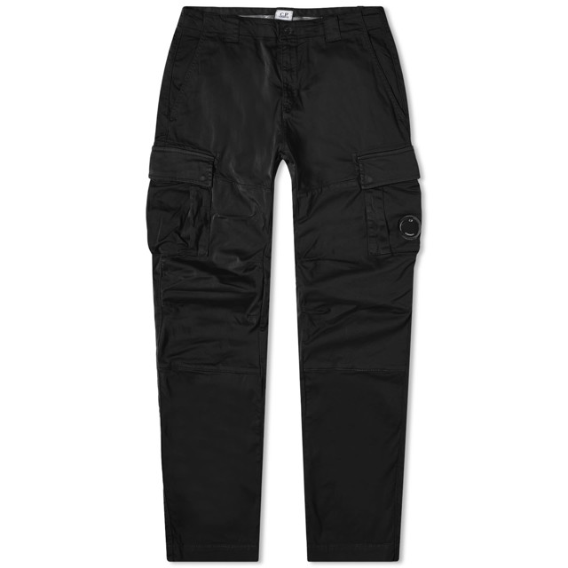 Oldalzsebes nadrágok C.P. Company Stretch Sateen Ergonomic Lens Cargo Pants Fekete | CMPA056A-005694G-999