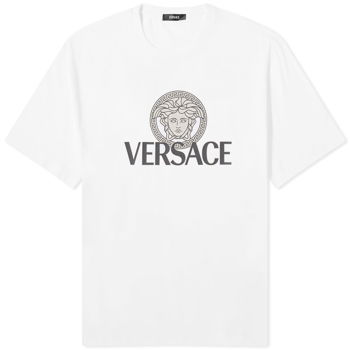 Versace Men's Medusa Print Tee White 1014226-1A10088-1W000