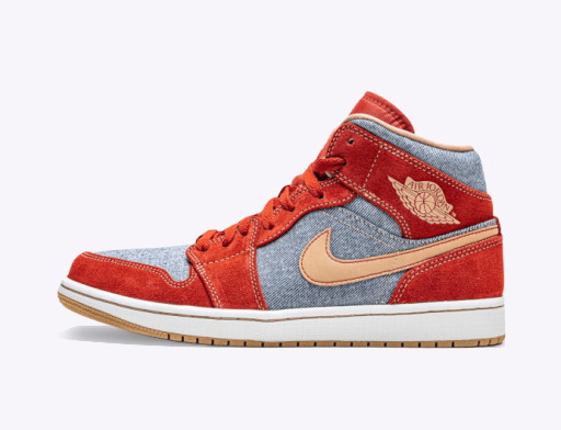 Sneakerek és cipők Jordan Air Jordan 1 Mid SE "Denim" GS 
Piros | DM4384-600