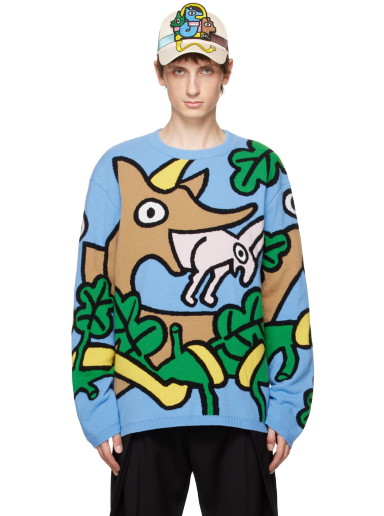 Pulóver Walter Van Beirendonck Wisdom Sweater Kék | 5007