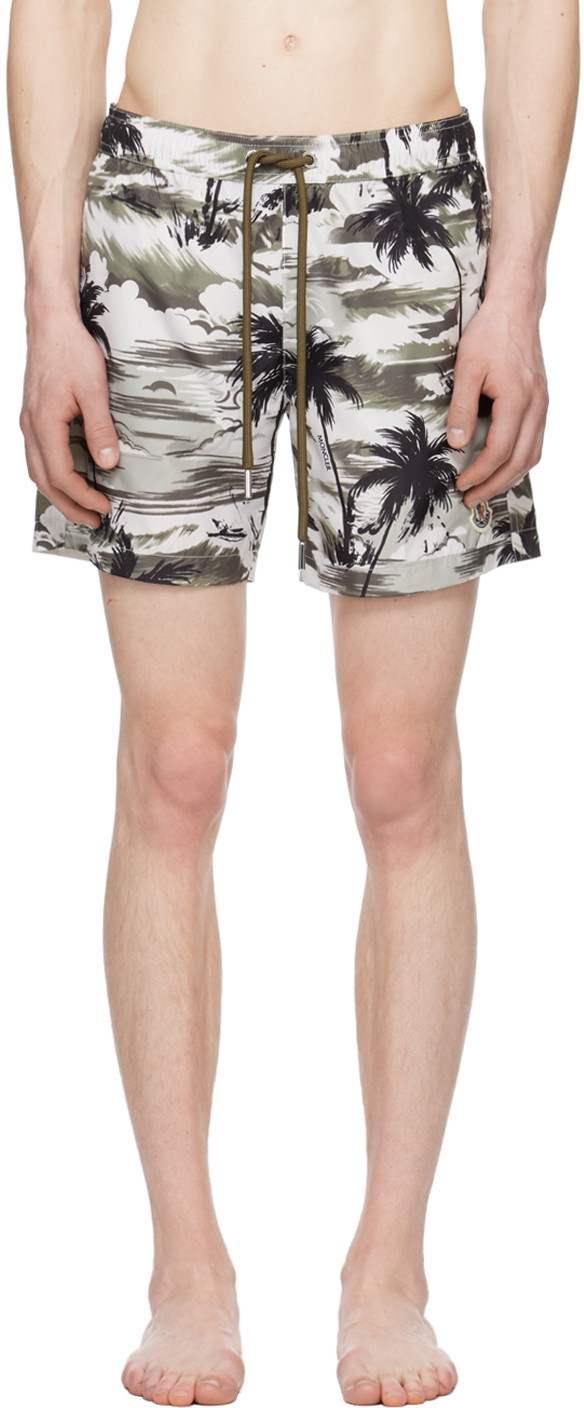 Fürdőruha Moncler Printed Swim Shorts Zöld | J10912C00014M4211