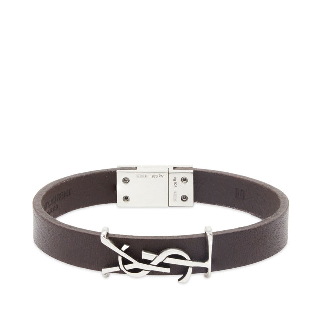 Karkötők Saint Laurent YSL Leather Bracelet Fekete | 783110Y1019-2045